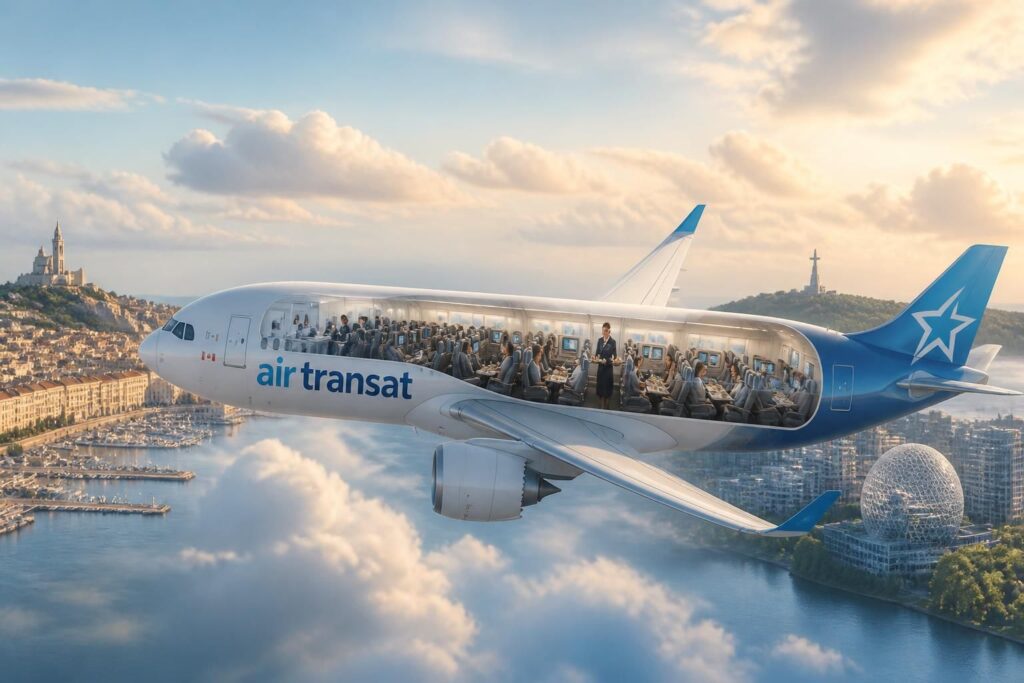 découvrez les vols directs air transat entre marseille et montréal, lisez les avis des passagers et explorez les services à bord pour un voyage confortable et agréable.
