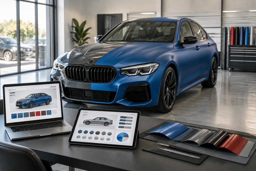 estimez gratuitement le prix de votre covering voiture et visualisez le rendu en ligne grâce à des outils de simulation simples et pratiques.